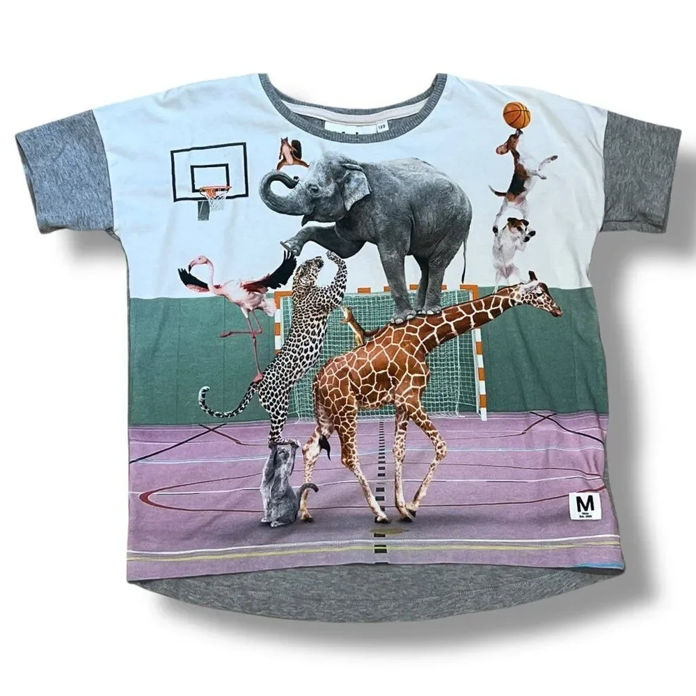 Molo Sports Animal Pyramid Short Sleeve Shirt Size 7 - Picture 1 of 4